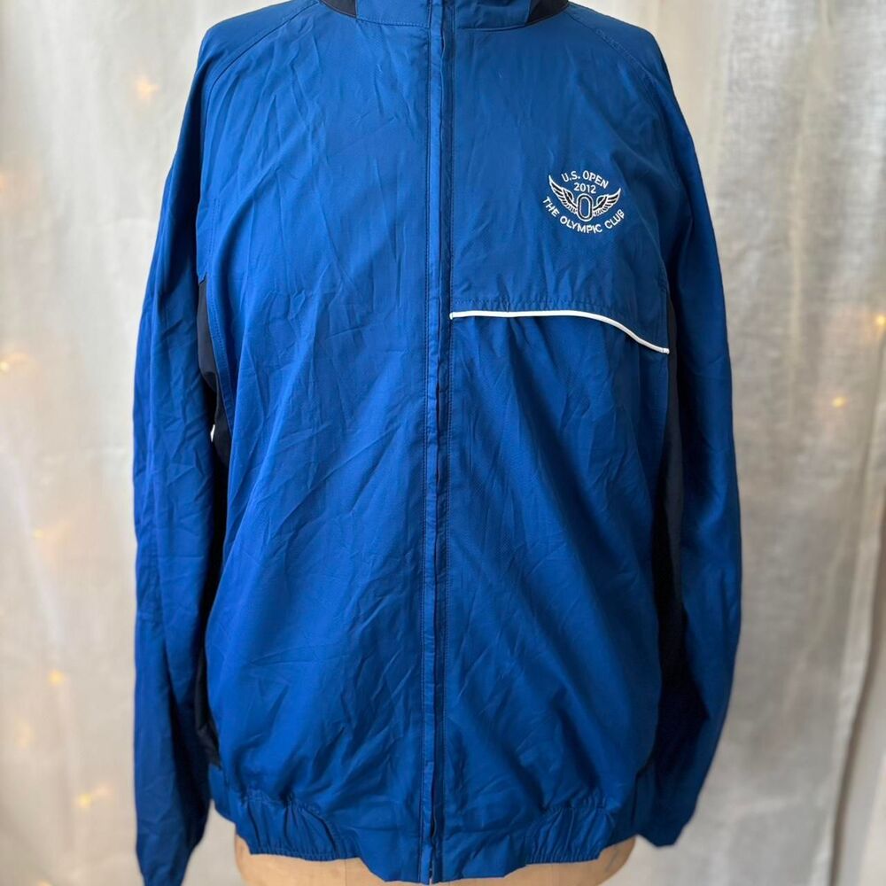 Ax Men's Blue Windbreaker Jacket in Navy Size XL